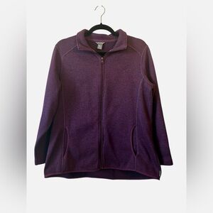 Eddie Bauer Women's Plum Purple and Black Heathered Full Zip Jacket